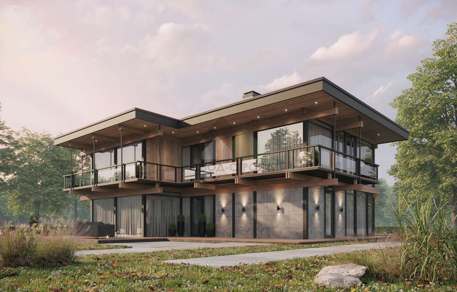 Дом из газобетонных блоков С-461 ГБ «Новый Рассвет»