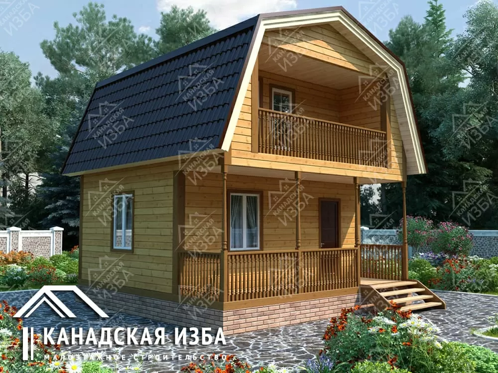 Каркасно-щитовой дом 6х6 «Садовод 1» Проект и цена строительства в Москве