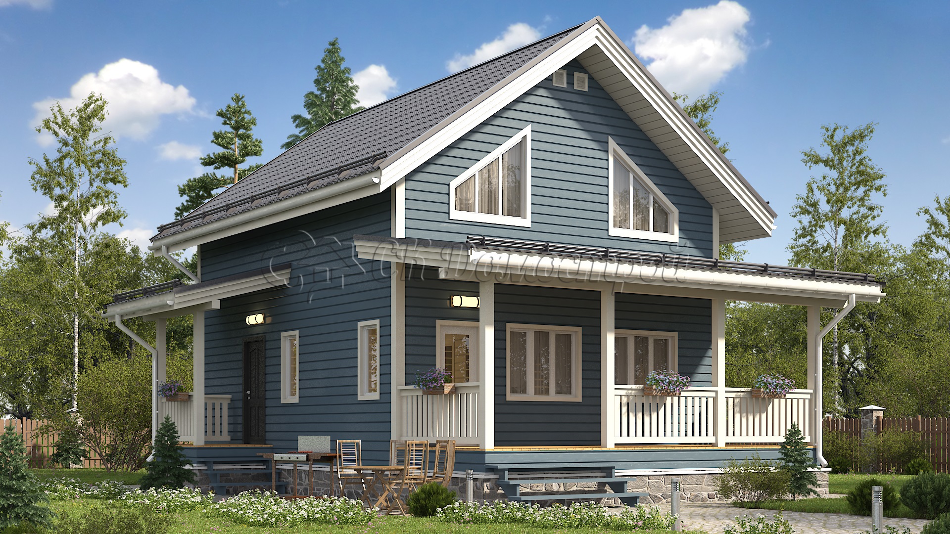 Дом «Федотов» 7х8 м