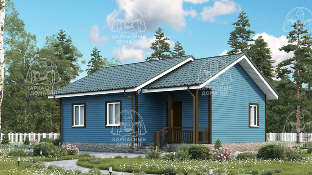 Каркасный дом 9x8 Проект "Аксинит"
