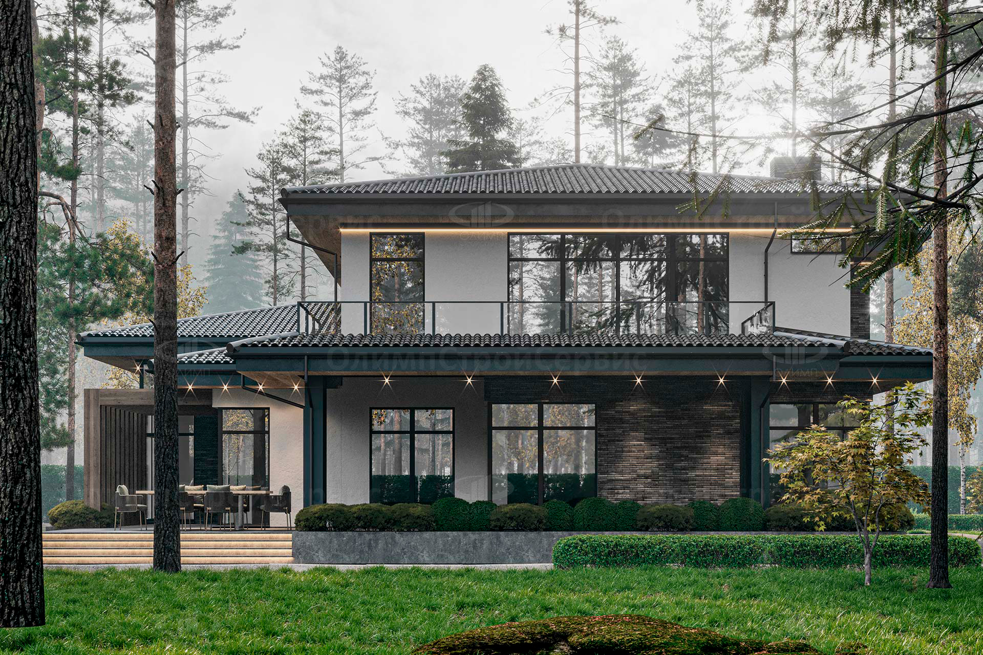 Современный дом «Бирн» с комбинированным фасадом