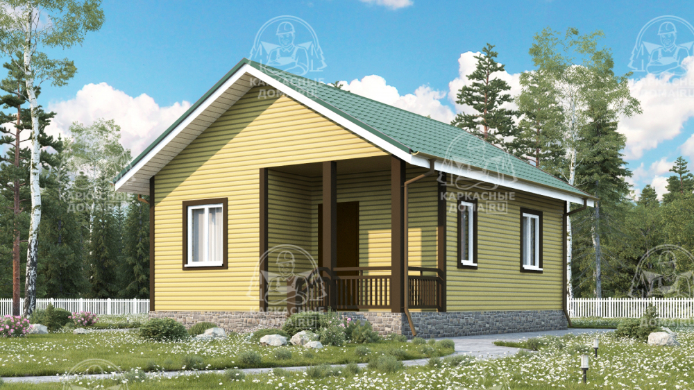 Каркасный дом 7.5x6 Проект "Везувиан"