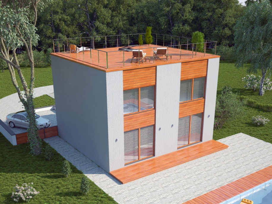 Проекты домов из газобетона Тетрис L под ключ