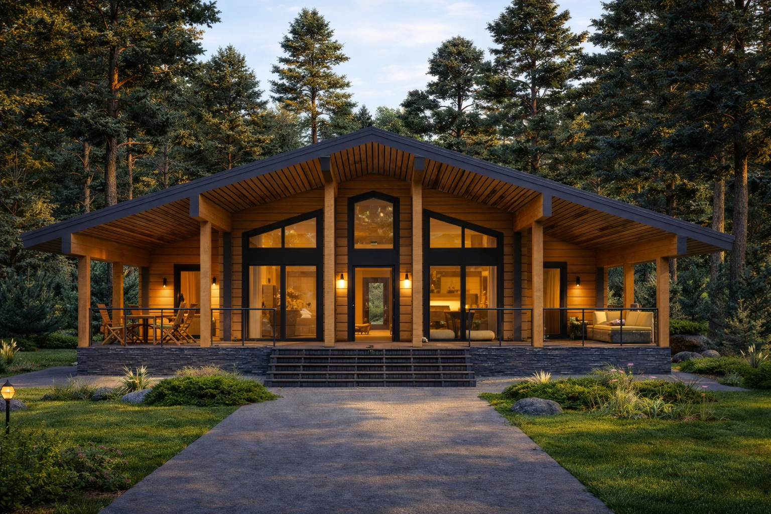 Дом из клееного бруса «Альпийск» | ЭкоТех