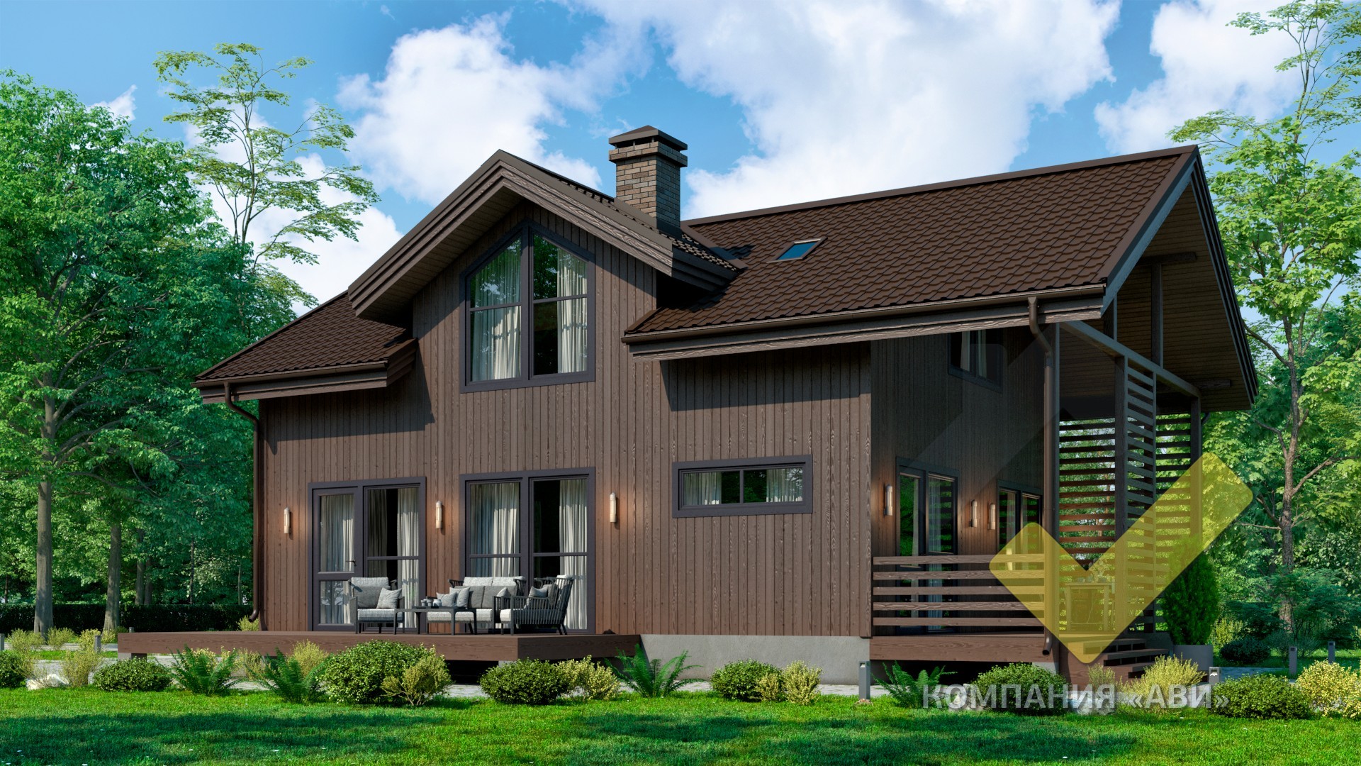 Строительство каркасного дома 10х8 "Сканди" под ключ