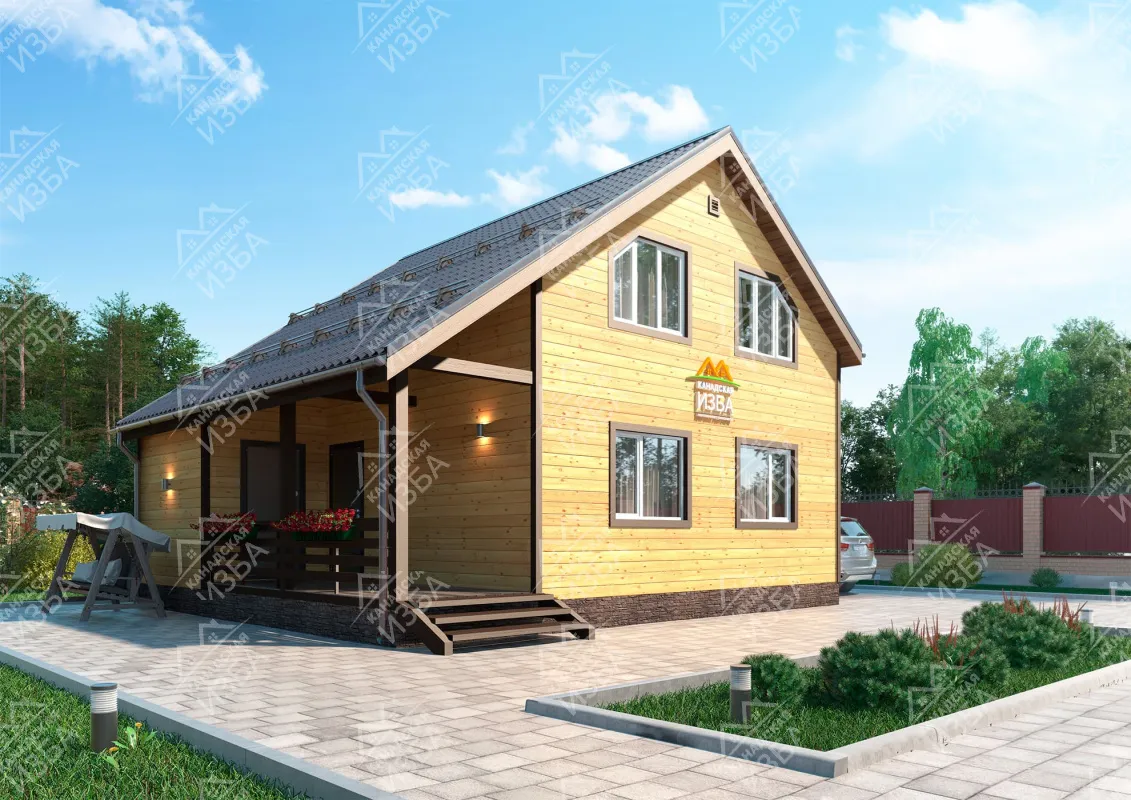 Каркасный дом 8х9 «Коралл» Проект и цена строительства в Москве