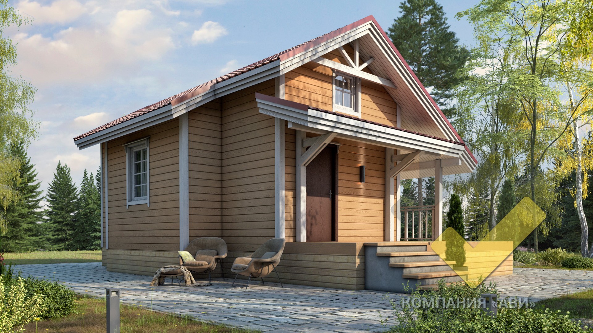 Строительство каркасного дома 9х5 "Рост" под ключ