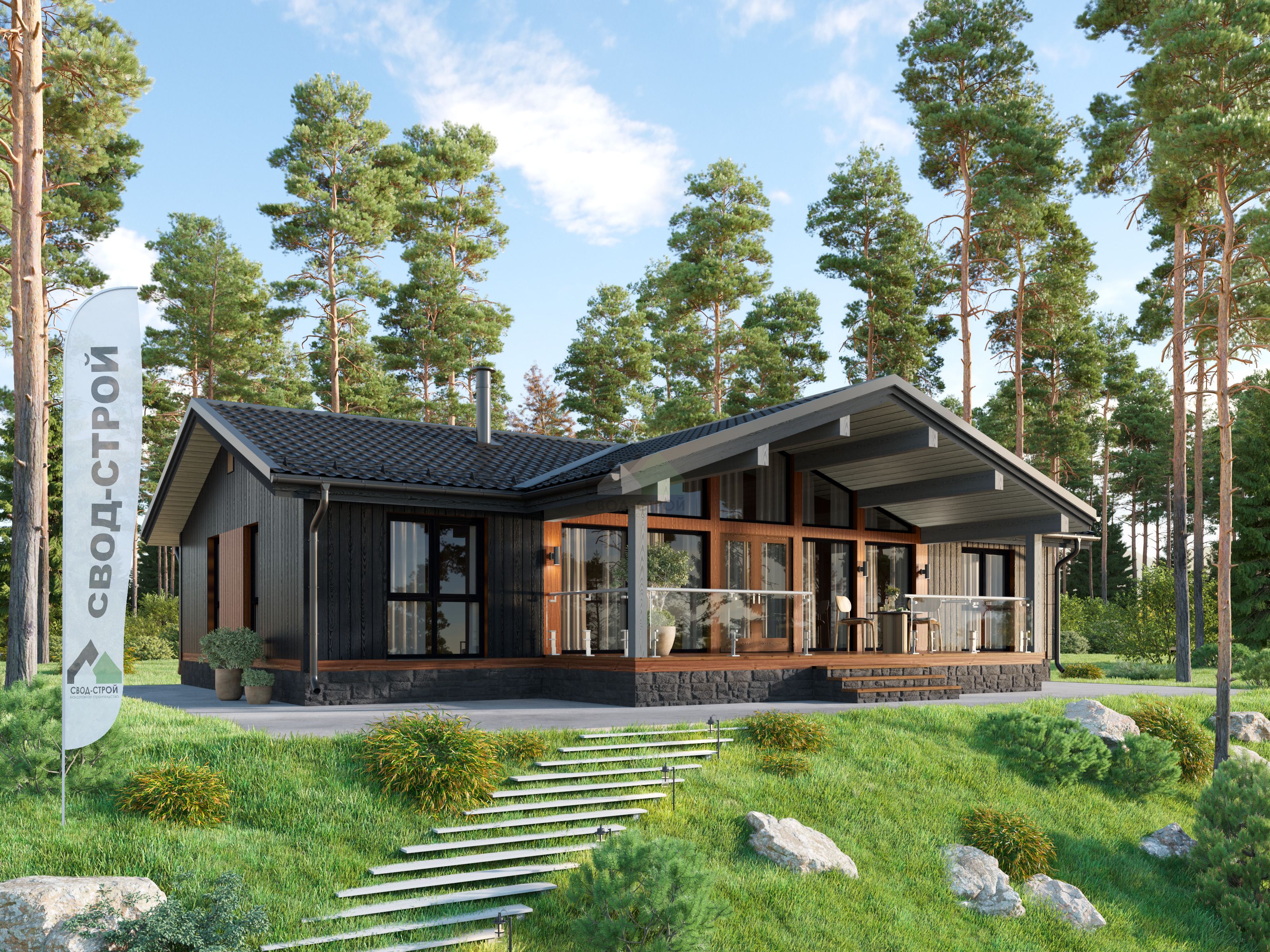 Каркасный дом С-143 КР «Грейс»