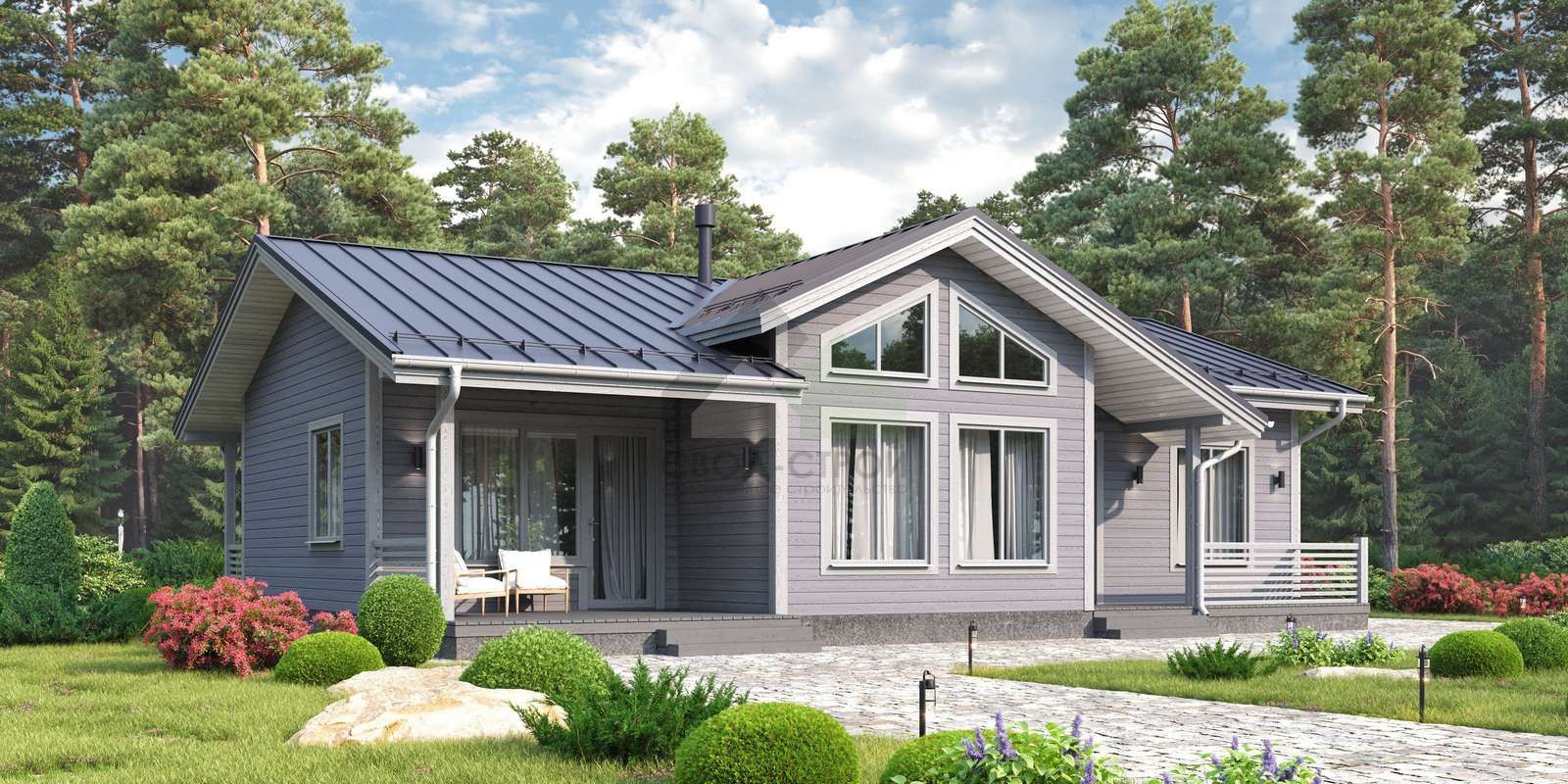 Дом из керамических блоков С-143 КЕ «Клевер»