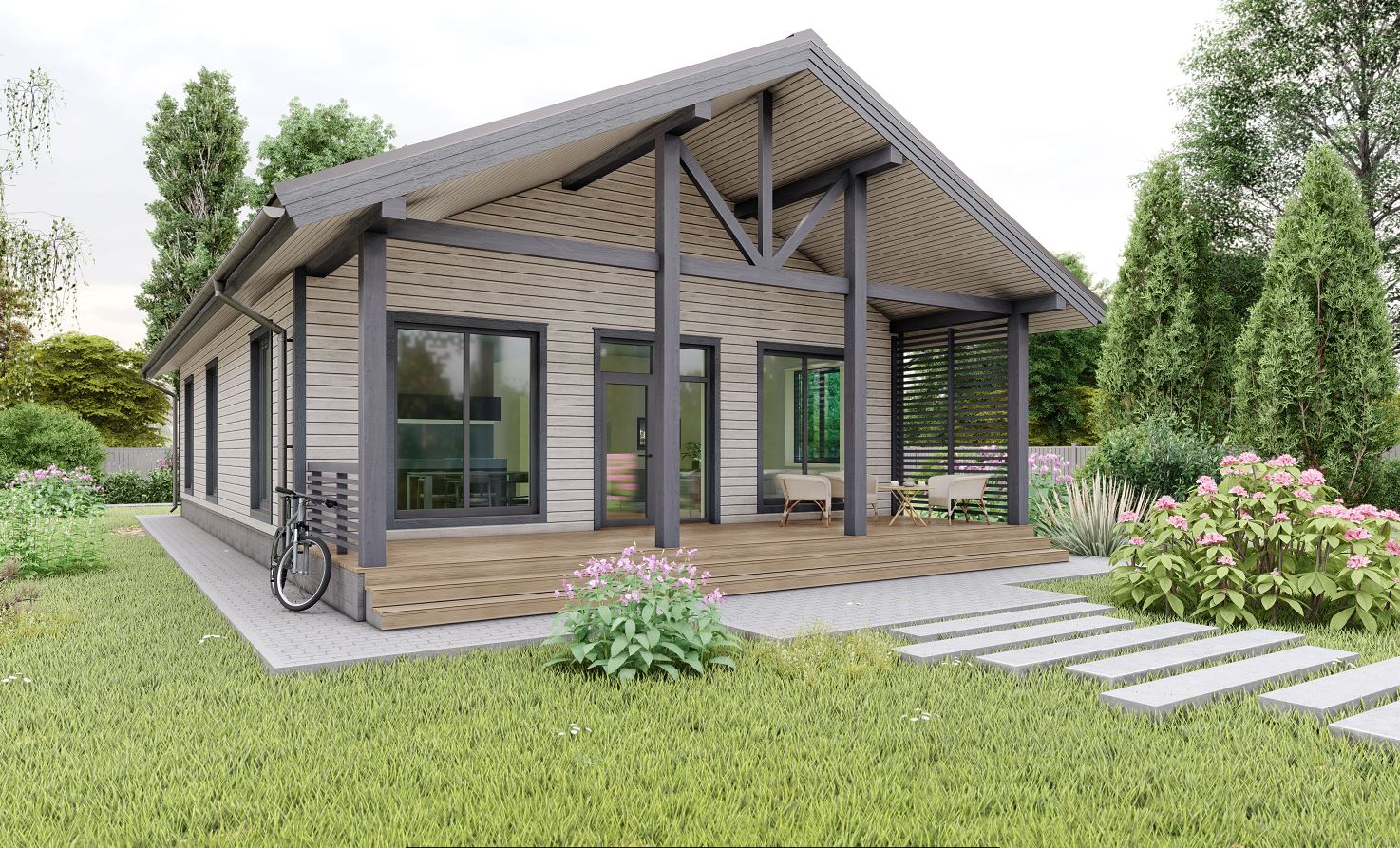 Дом каркасный "Юта-Грэй"