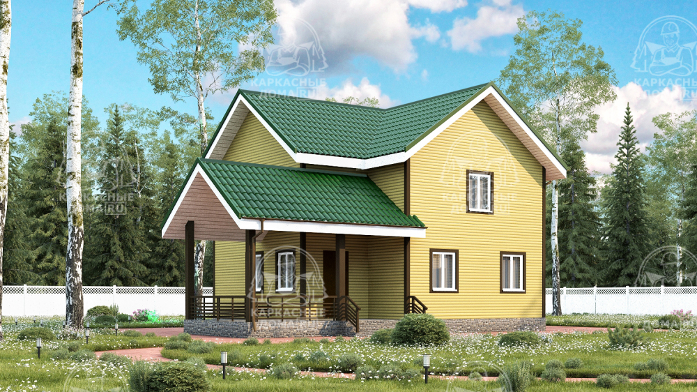 Каркасный дом 11x8 Проект "Флюорит"