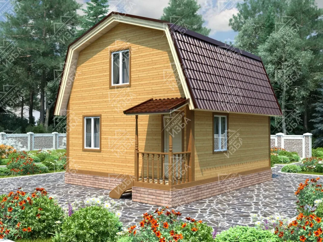 Дом из бруса 6х6 «Амур» Проект и цена строительства в Москве