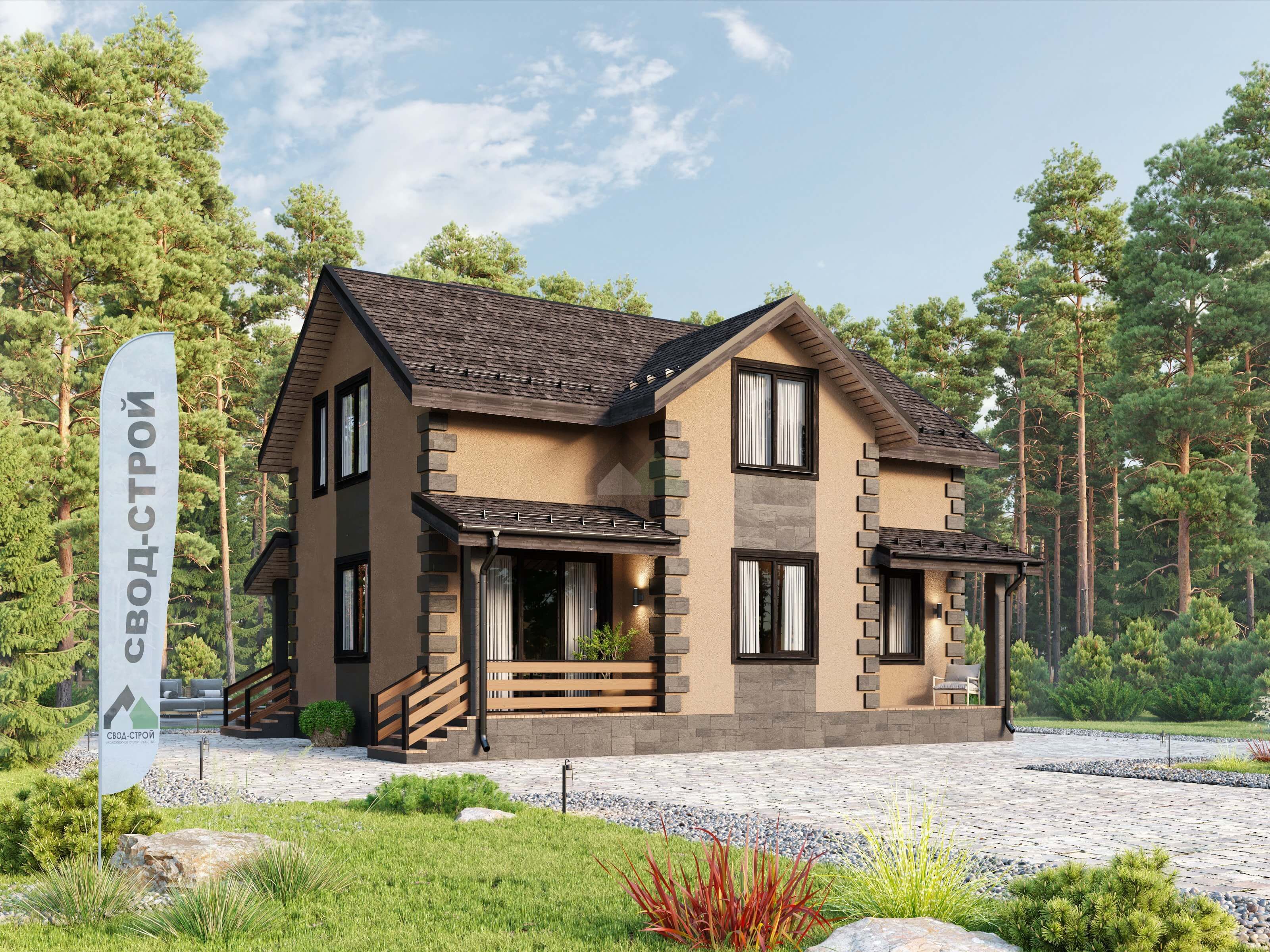 Дом из керамических блоков С-185 КЕ «Сиеста»