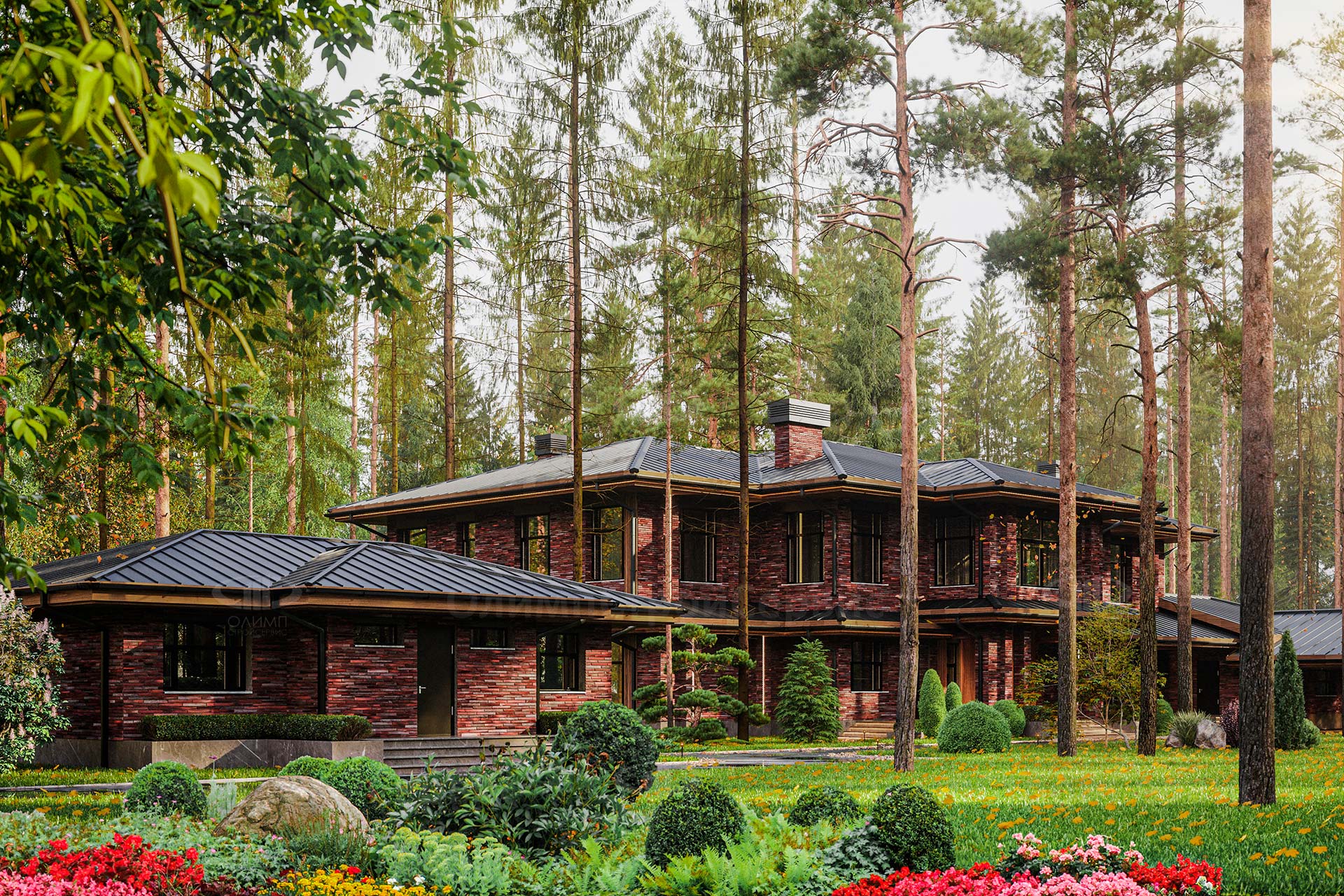 Большой двухэтажный коттедж «Ридли»