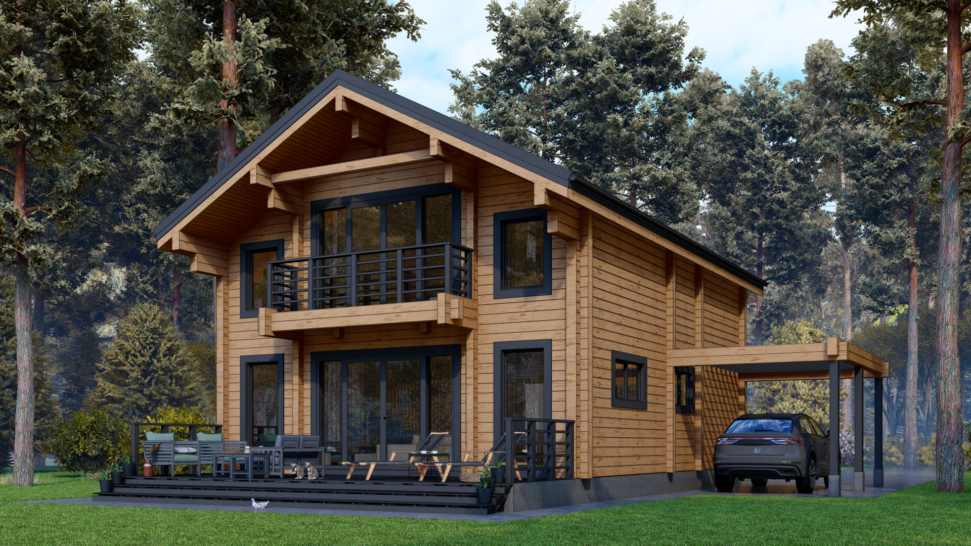 Дом из клееного бруса «Можайск» | ЭкоТех