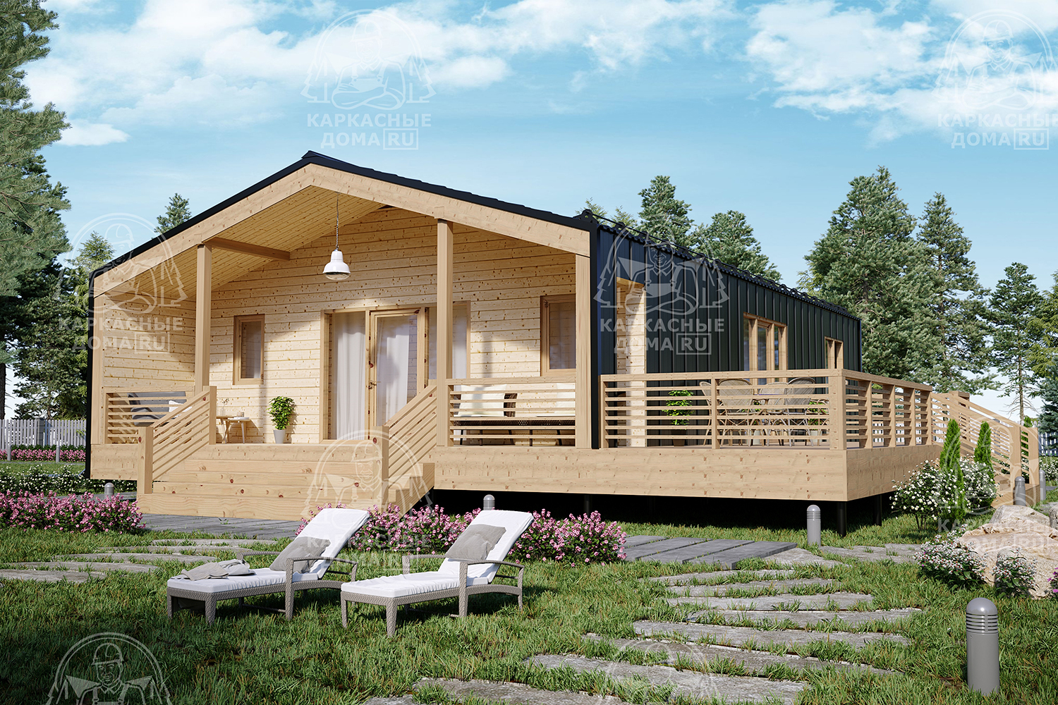 Каркасный дом 12x14 Проект "Гаспеит"