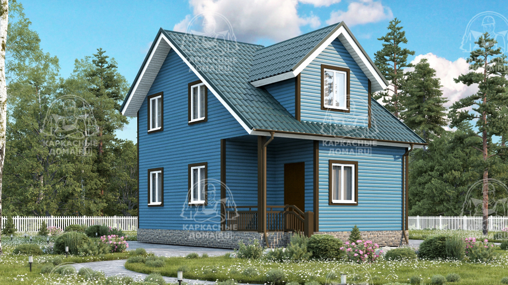 Каркасный дом 6x8 Проект "Коралл"