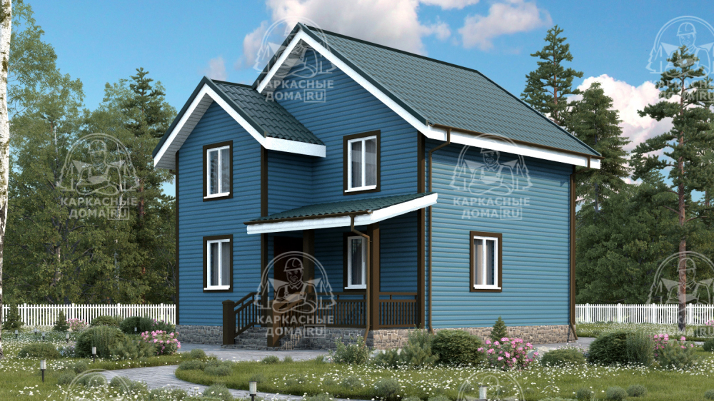 Каркасный дом 7x7.5 Проект "Бриллиант"