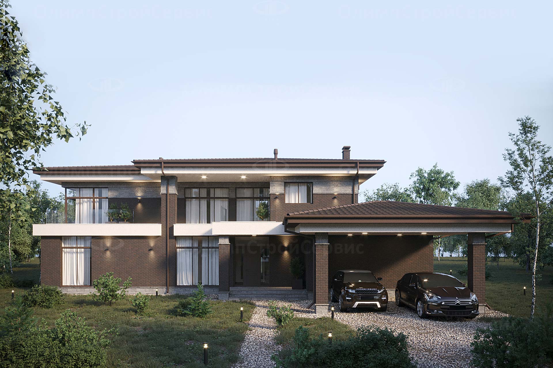 Дом с фасадом из клинкерного кирпича «Белмонт»