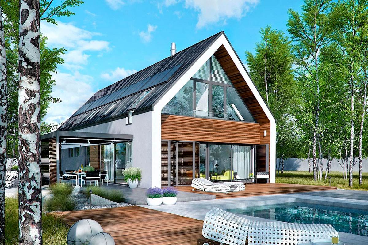 Современный дом в стиле БарнХаус «Лорван»